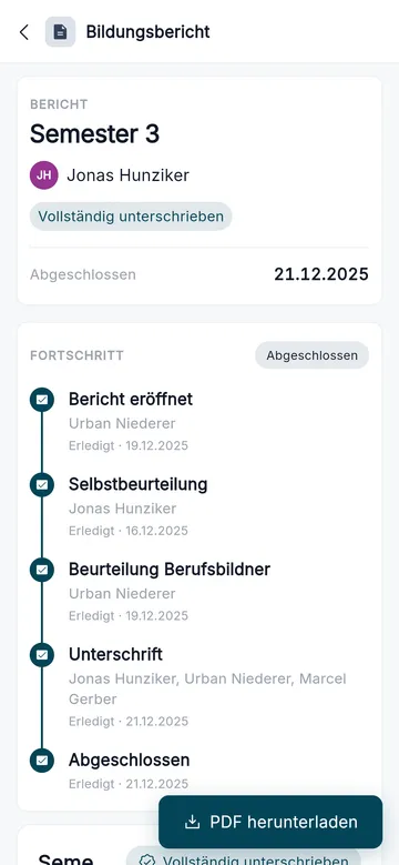 Am Semesterende nichts mehr rekonstruieren